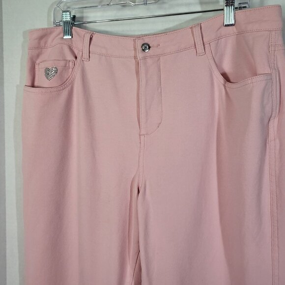 Dream Jeannes by Quacker Factory Women's Jeans Size 16 Pastel Pink - Picture 3 of 11